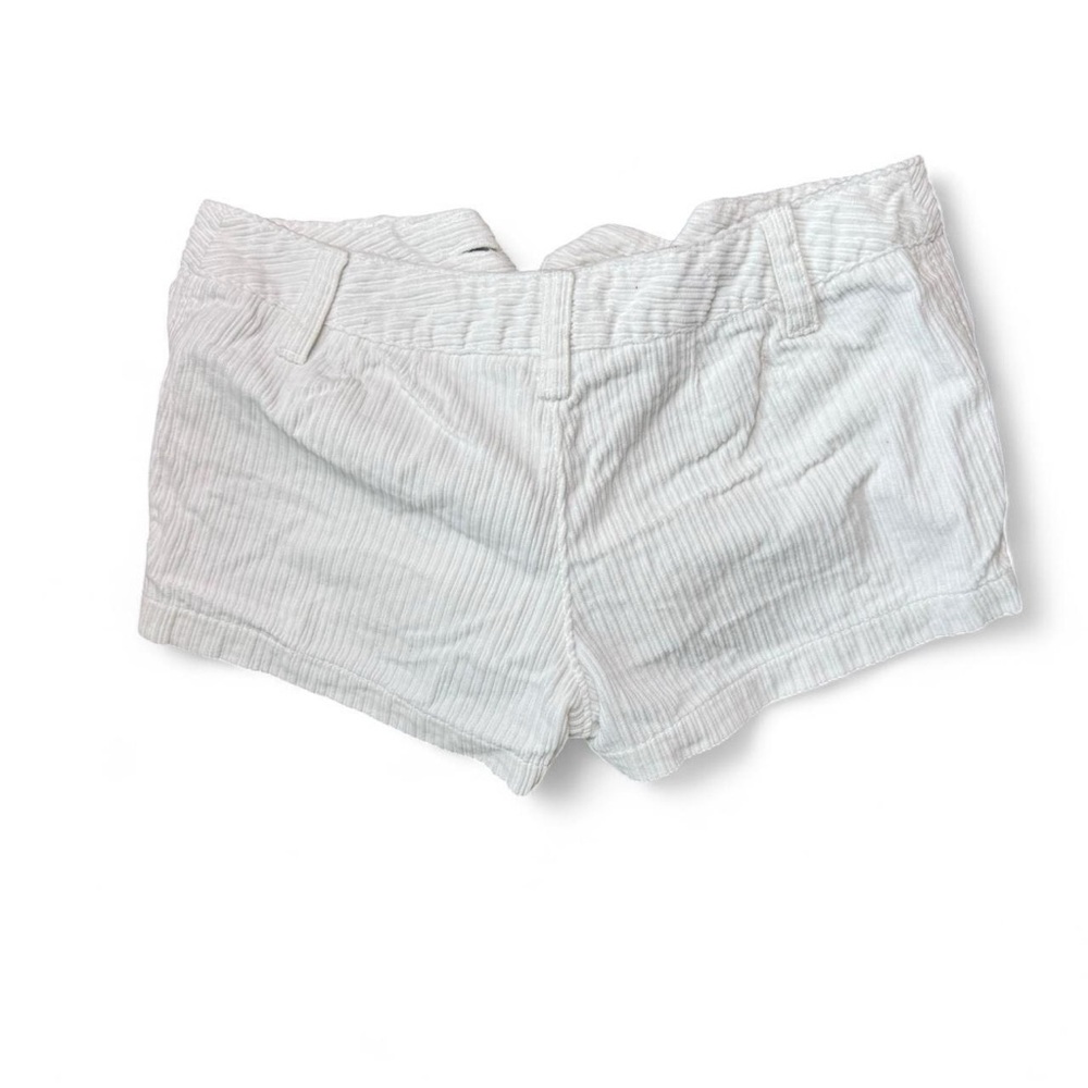 Women's White Corduroy Shorts - Picture 5 of 5